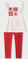 Preview: Mayoral - 2-teiliges Set/ Trägertop weiß/rot & Leggings rot